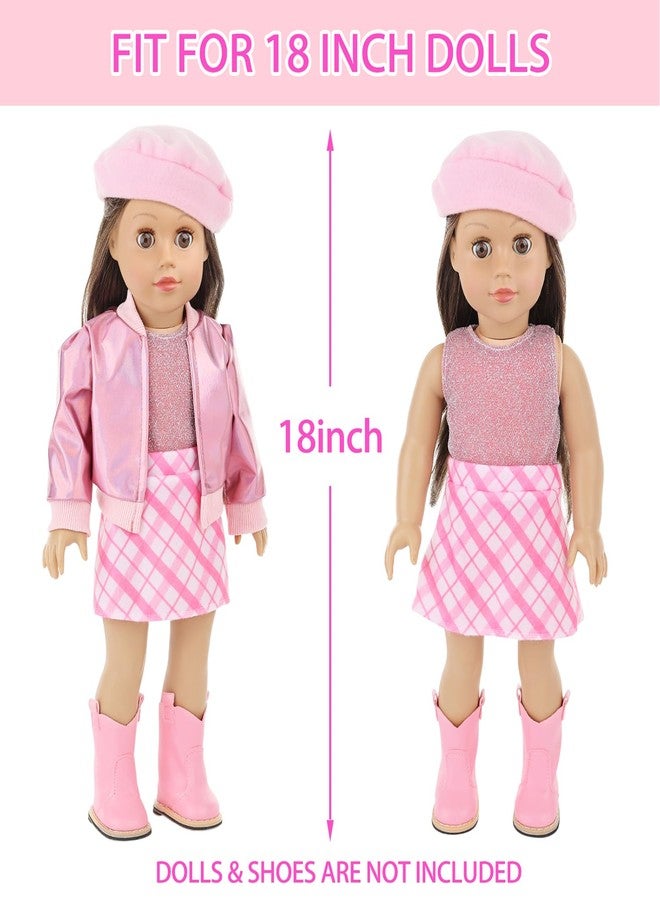 Ecore Fun 17 Pcs American 18 Inch Doll Accessories Cosmetic Set with Backpack & Outfits | Pretend Play Makeup Kit for 18" Dolls | Includes Lipstick, Eyeshadow, Brushes, Accessories & Stylish Clothes - Image 5